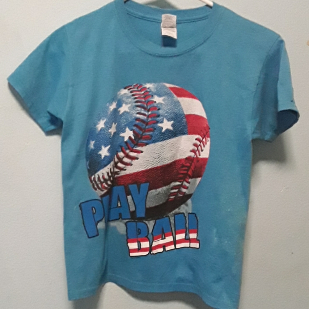 Boys "Play Ball" Short Sleeve Tee Size Small